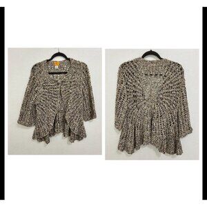 Open Front Crochet Knot Cardigan Boho Shabby Chic Layering Cottagecore Granny XL